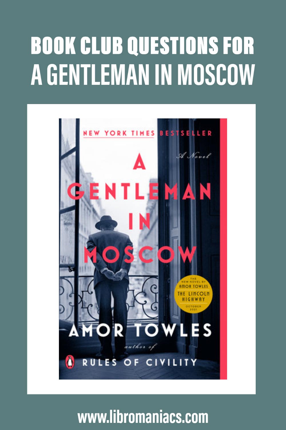Book club questions A Gentleman in Moscow