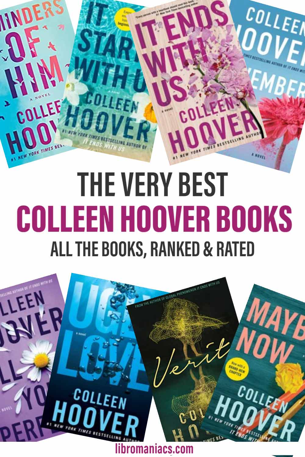 The best Colleen Hoover books, all the books with book covers.