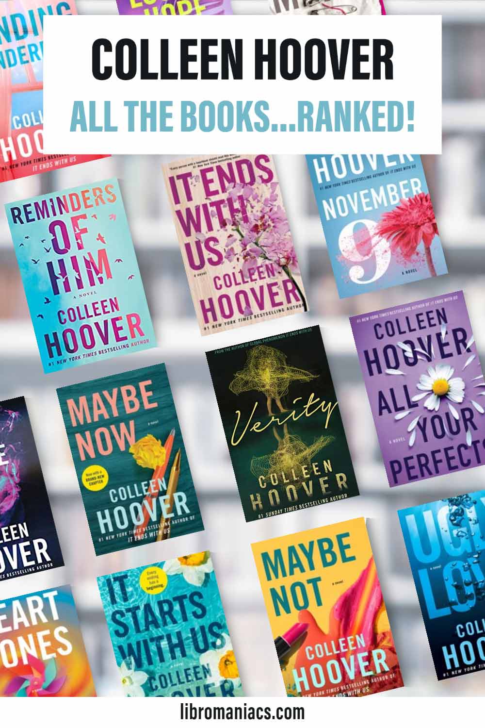 Colleen Hoover books, ranked and rated, with book covers. 