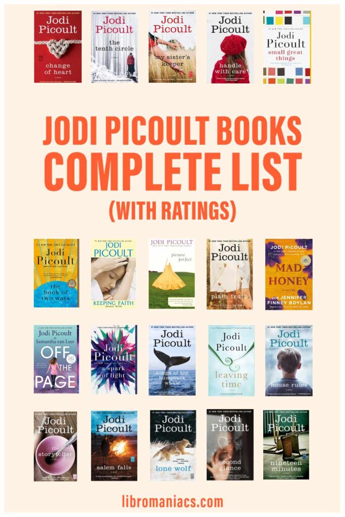 Jodi Picoult books complete list, with book covers.