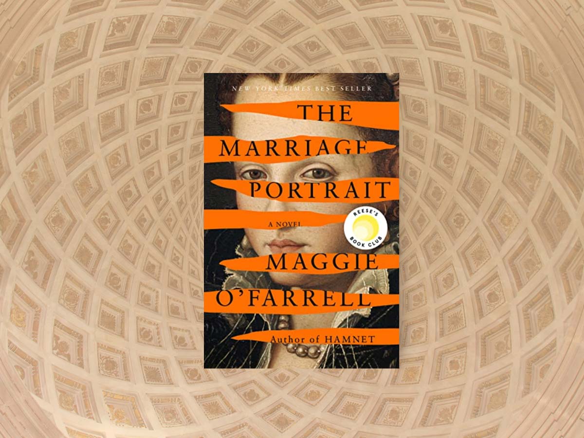 The Marriage Portrait book club questions, with book cover.
