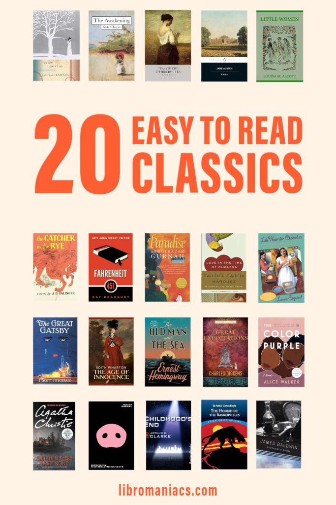 20 easy to read classics, with book covers.