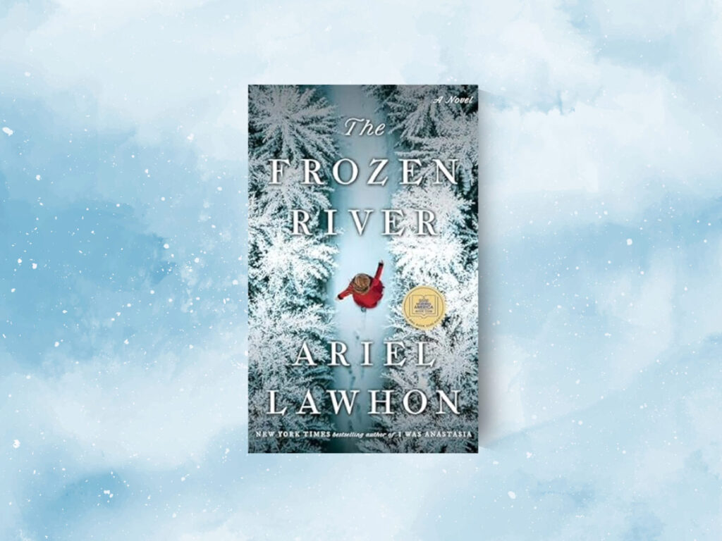 The Frozen River book club questions, with book cover and ice.